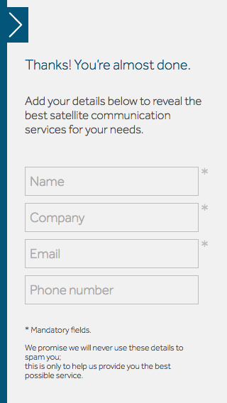 Ship to Shore mobile email form